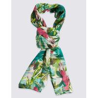 M&S Collection Pure Silk Parrot Print Scarf