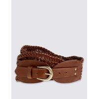 M&S Collection Leather Weave Waist Belt