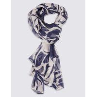 M&S Collection Pure Silk Printed Scarf