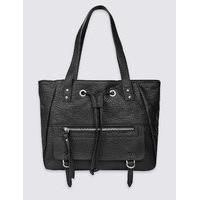 ms collection faux leather drawstring tote bag