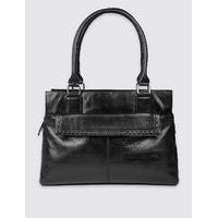 ms collection leather flap tote bag