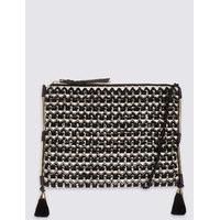 ms collection geometric beaded clutch bag