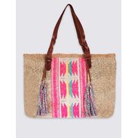 ms collection plaited handle shopper bag