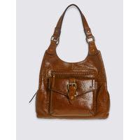 ms collection leather buckle hobo bag
