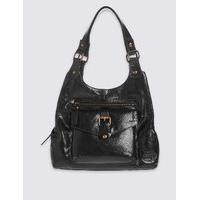 M&S Collection Leather Buckle Hobo Bag