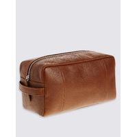 M&S Collection Pebble Grain Leather Washbag