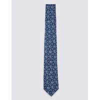 M&S Collection Pure Silk Floral Print Tie