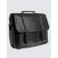 ms collection smooth faux leather briefcase