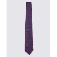 M&S Collection Pure Silk Floral Print Tie