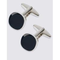 ms collection square navy centre cufflinks