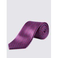 M&S Collection Pure Silk Spotted Tie