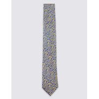 ms collection luxury pure silk textured floral tie