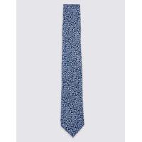 ms collection luxury pure silk textured floral tie