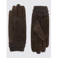 M&S Collection Ribbed Suede Cuff Gloves