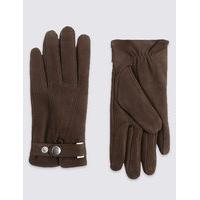 M&S Collection Leather Thinsulate Gloves with Adjustable Cuffs