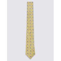 M&S Collection Pure Silk Floral Print Tie