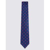 M&S Collection Luxury Pure Silk Spotted Tie