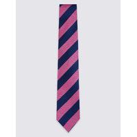 M&S Collection Luxury Pure Silk Bold Stripe Tie