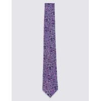 ms collection pure silk floral print tie