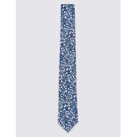 M&S Collection Pure Silk Floral Print Tie