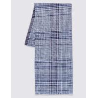 M&S Collection Pure Cotton Checked Scarf