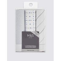 M&S Collection 3 Pack Pure Cotton Assorted Handkerchiefs
