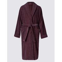 ms collection pure cotton long sleeve dressing gown