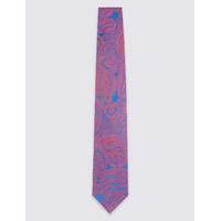 ms collection pure silk paisley print tie