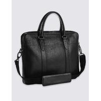 M&S Collection Pebble Grain Leather Briefcase