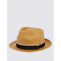 M&S Collection Tipped Band Trilby Hat