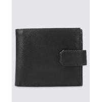 M&S Collection Leather Saffiano Coin Bifold Wallet with Cardsafe