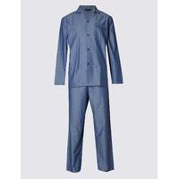 M&S Collection Pure Cotton Herringbone Pyjamas