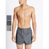 M&S Collection 3 Pack Pure Cotton Easy to Iron Striped Boxers