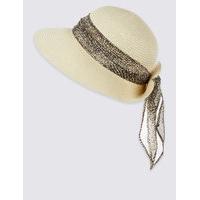 ms collection snake print scarf trim hat