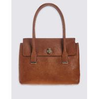 M&S Collection Faux Leather Twist Lock Tote Bag