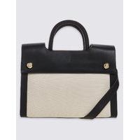 ms collection faux leather stud tote bag