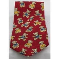 M&S red teddy bear patterned tie