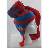 M&S, age 6 - 18 months red & blue Thomas the Tank Engine hat, scarf & mittens set