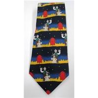M&S navy mix Wallace & Gromit print tie