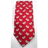 M&S red sheep patterned silk tie