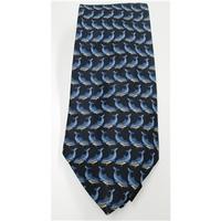 M&S blue whale print silk tie