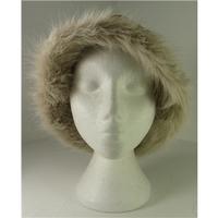 M&S Size Small-Medium Stone Brown Faux Fur Bucket Hat
