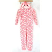 M&S - Age 7-8 Yrs - Pink Mix - Hooded Animal Print Onesie / Sleep suit / Kigu