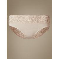 M&S Collection Vintage Lace Cotton Rich High Leg Knickers