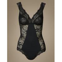 M&S Collection Eyelash Lace Built Up Shoulder Body