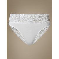 M&S Collection Vintage Lace Cotton Rich High Leg Knickers