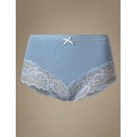 M&S Collection Isabella Cotton Blend High Waist Brazilian Knickers