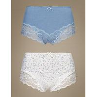 M&S Collection 2 Pack Cotton Rich Shaping Brazilian Knickers