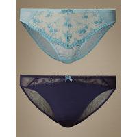 ms collection 2 pack embroidered brazilian knickers