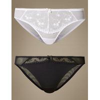 ms collection 2 pack embroidered brazilian knickers